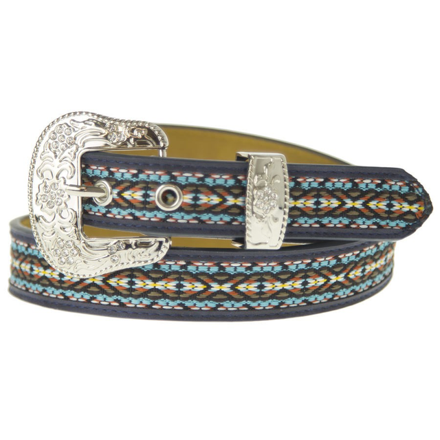 Bob Berg Hand-Tooled Ladies Western  Belt w/Rhinestone Belt Buckle Buckle Set BS006 – Custom Trophy Buckles & Western Jewelry  main image 3